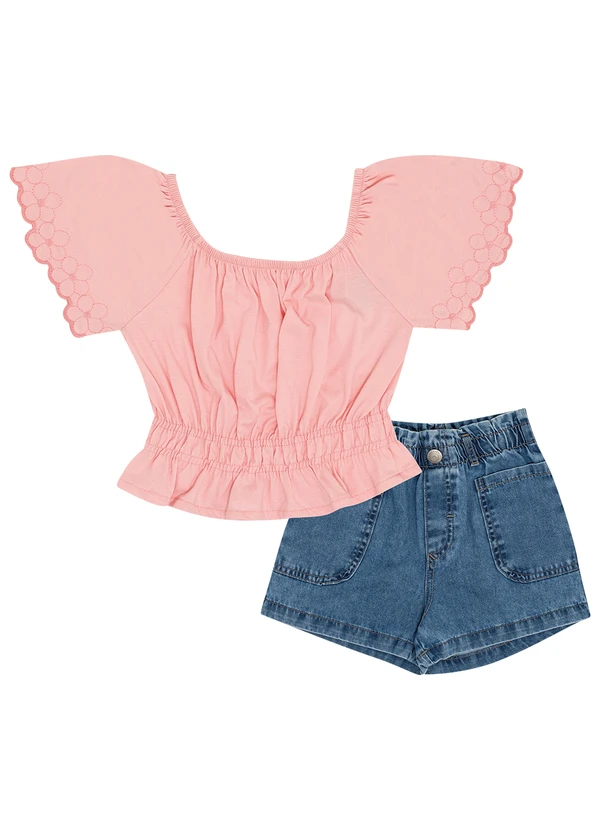 Pulla Bulla - Conjunto Meia Malha Rosa 2