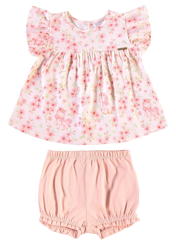 Pulla Bulla - Conjunto Meia Malha Rosa