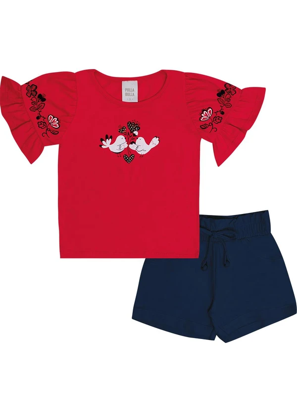 Pulla Bulla - Conjunto Meia Malha Vermelho