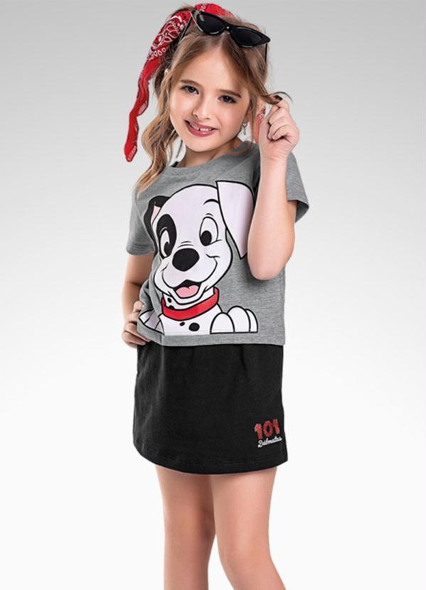Fakini Kids - Conjunto Menina 101 Dálmatas Cinza