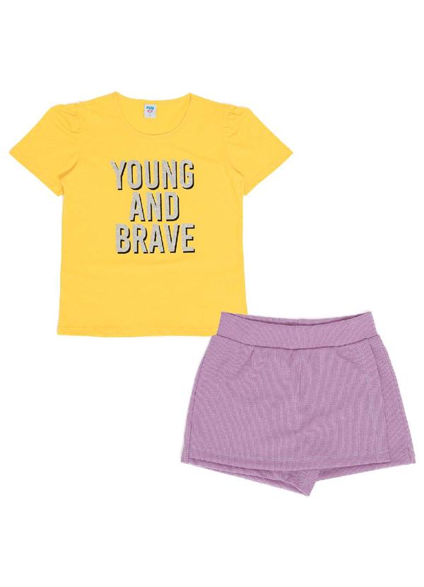 Playland Kids - Conjunto Menina Amarelo/Lilás