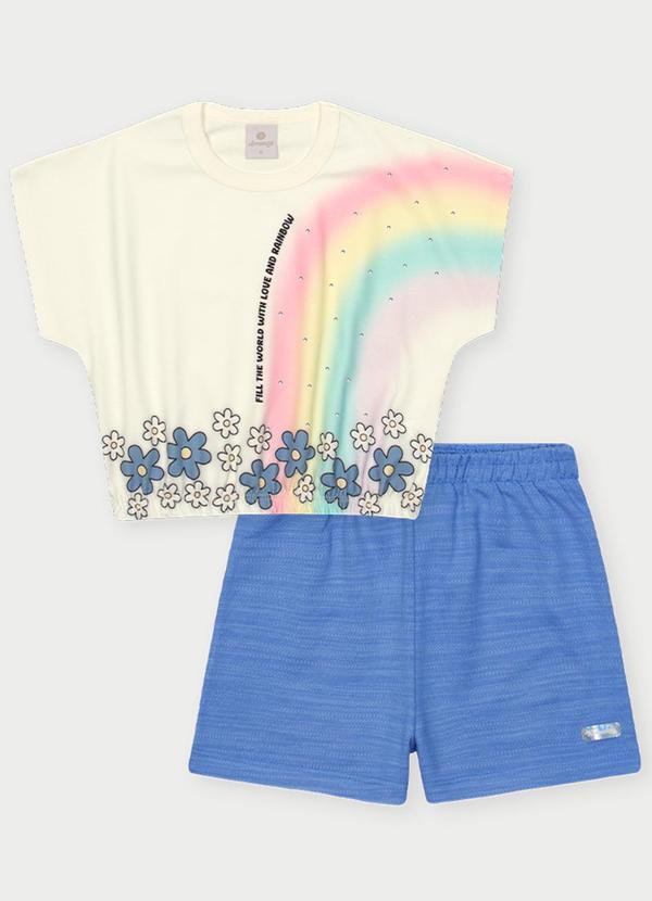 Abrange - Conjunto Menina Arco-Íris Azul