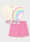 Abrange - Conjunto Menina Arco-Íris Roxo - variação: Rosa