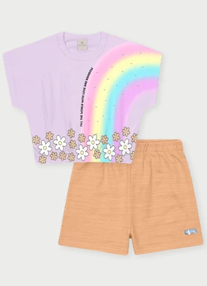 Abrange - Conjunto Menina Arco-Íris Roxo - ABRANGE