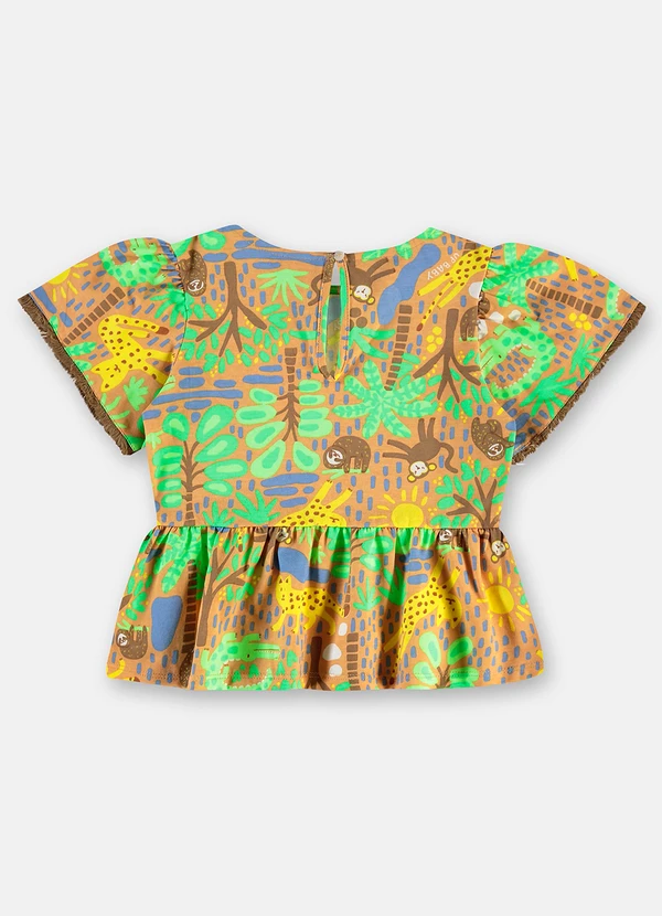 Up Baby - Conjunto Menina Bata e Short Marrom 4