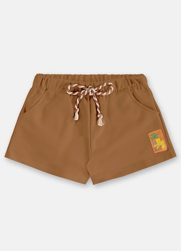 Up Baby - Conjunto Menina Bata e Short Marrom 5