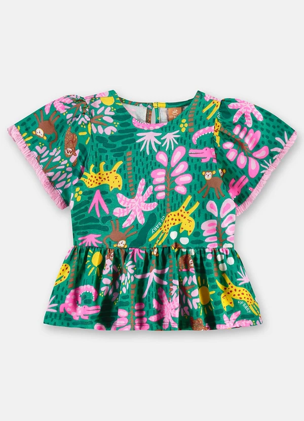 Up Baby - Conjunto Menina Bata e Short Verde 3