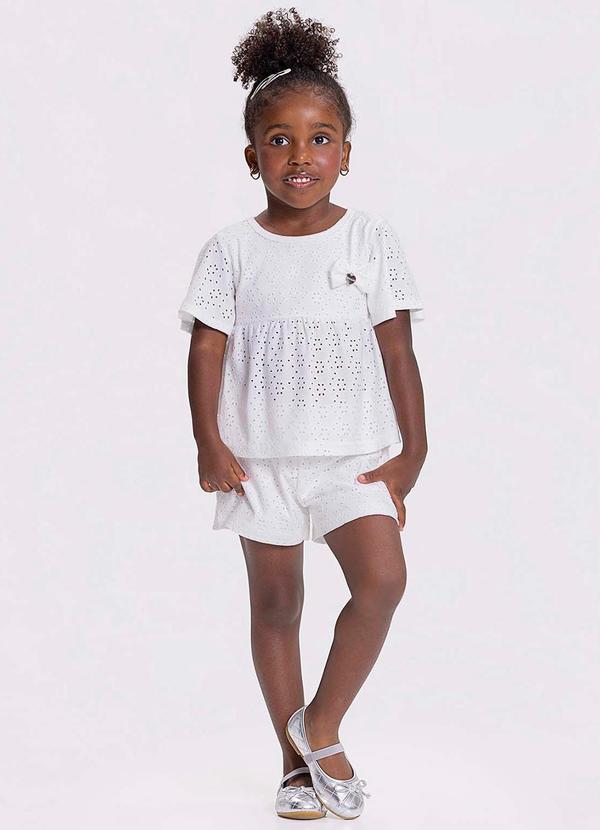 Alakazoo - Conjunto Menina Bata Manga FlareBranco