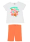Tink Bink - Conjunto Menina Bermuda Ciclista Rosa - variação: Laranja