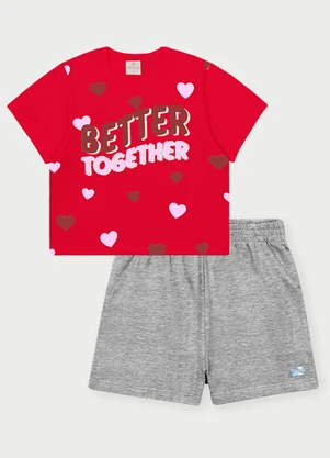 Abrange - Conjunto Menina Better Together Vermelho - ABRANGE