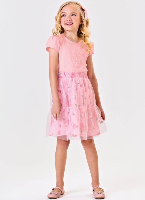 Trick Nick - Conjunto Menina Blusa com Saia Tule Rosa 3