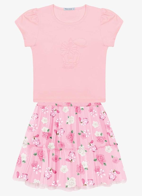 Trick Nick - Conjunto Menina Blusa com Saia Tule Rosa 6