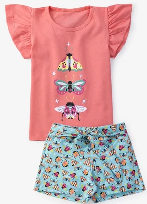 Select - Conjunto Menina Blusa com Shorts Laranja - SELECT