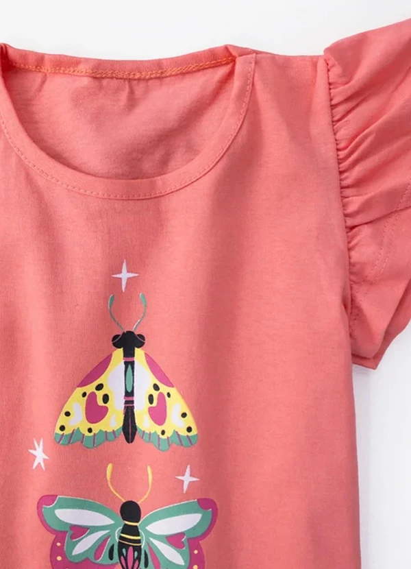 Select - Conjunto Menina Blusa com Shorts Laranja 5