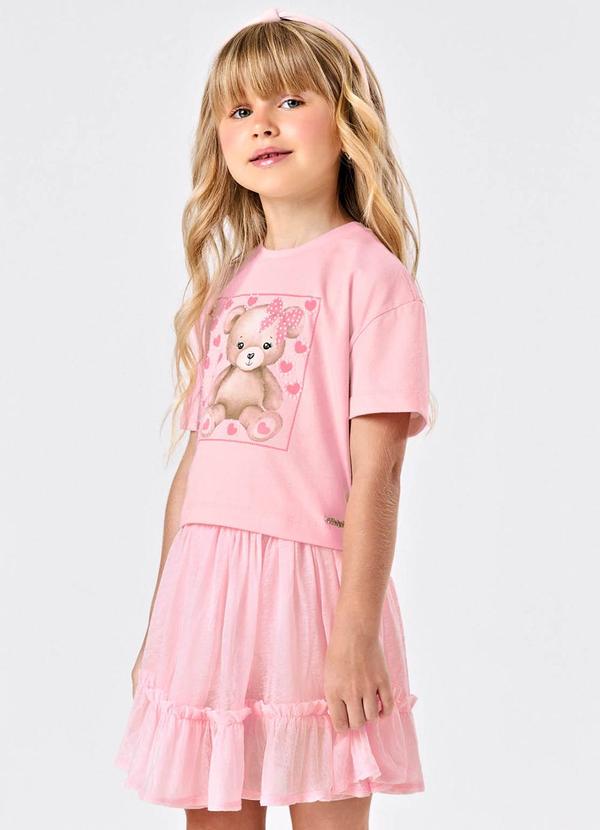 Trick Nick - Conjunto Menina Blusa com Shorts Saia Rosa