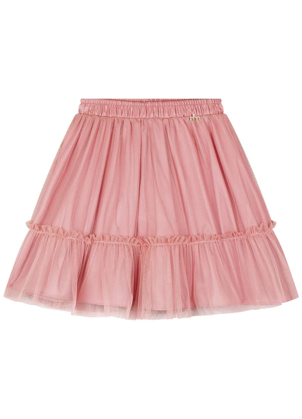 Milli e Nina - Conjunto Menina Blusa e Saia em Tule Bege 3