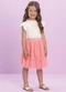 Milli e Nina - Conjunto Menina Blusa e Saia em Tule Bege - variação: Bege
