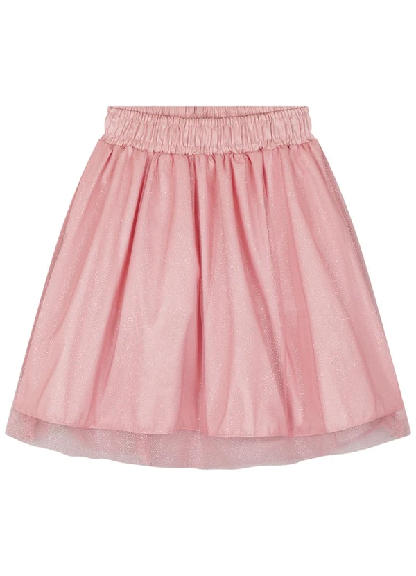 Milli e Nina - Conjunto Menina Blusa e Saia em Tule Brilho Rosa 3