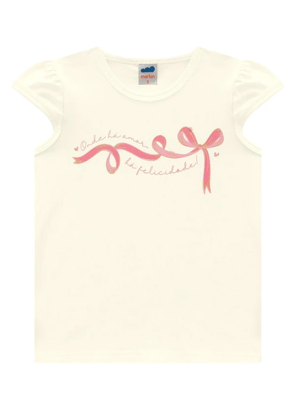 Marlan - Conjunto Menina Blusa e Saia Grid Junino Bege