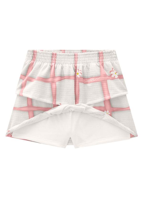 Marlan - Conjunto Menina Blusa e Saia Grid Junino Rosa 4