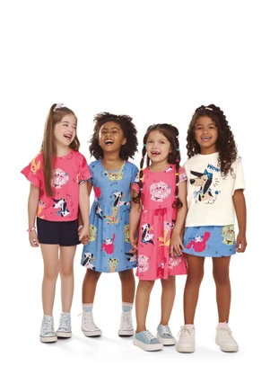 Elian - Conjunto Menina Blusa e Short-Saia Bege - ELIAN