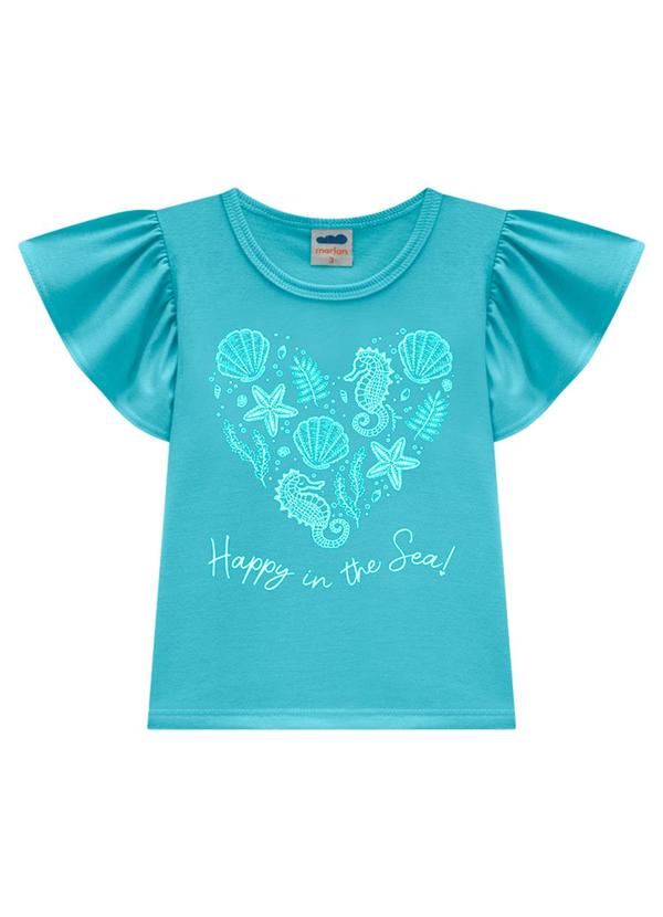 Marlan - Conjunto Menina Blusa e Short Saia Paradise Azul 2