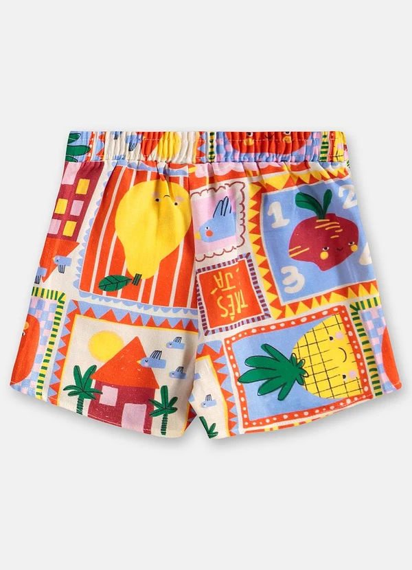 Três e Já - Conjunto Menina Blusa e Short-Saia Rosa 7