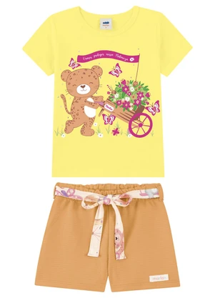 Marlan - Conjunto Menina Blusa e Shorts Amarelo - MARLAN