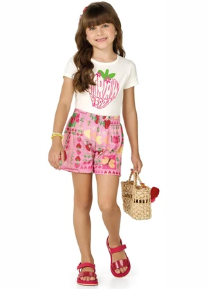 Marlan - Conjunto Menina Blusa e Shorts Bege - MARLAN