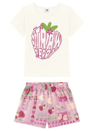 Marlan - Conjunto Menina Blusa e Shorts Bege - MARLAN