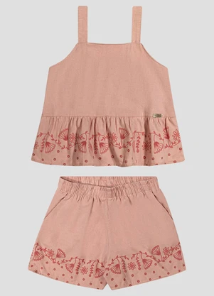 Kely Kety - Conjunto Menina Blusa e Shorts Cambuci Laranja - KELY KETY
