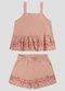 Kely Kety - Conjunto Menina Blusa e Shorts Cambuci Bege - variação: Laranja