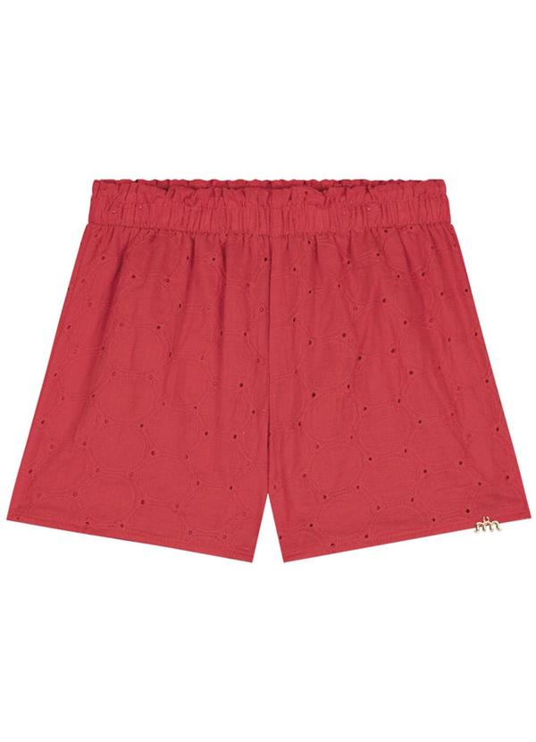 Milli e Nina - Conjunto Menina Blusa e Shorts em Laise Poá Bege 3