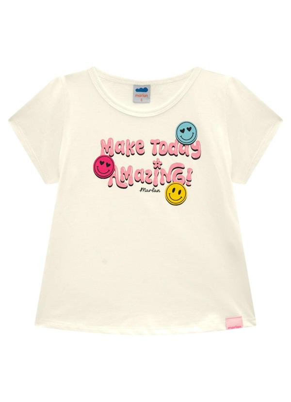 Marlan - Conjunto Menina Blusa e Shorts em Moletinho Bege