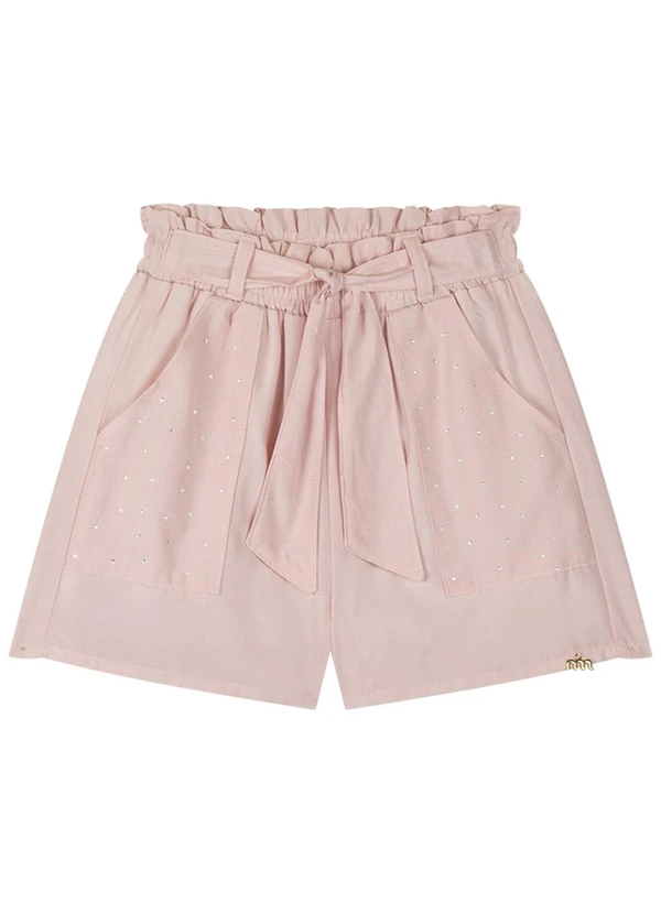 Milli e Nina - Conjunto Menina Blusa e Shorts em Tricoline Bege 3