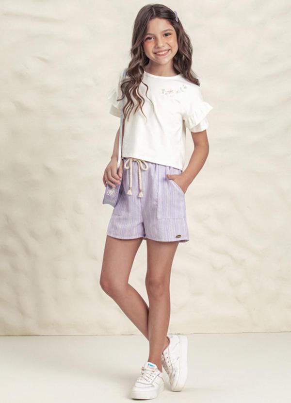 Milli e Nina - Conjunto Menina Blusa e Shorts Bege 1