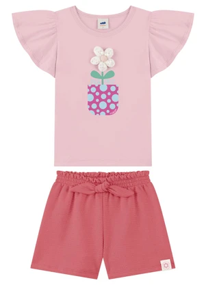 Marlan - Conjunto Menina Blusa e Shorts Rosa - MARLAN
