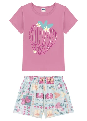 Marlan - Conjunto Menina Blusa e Shorts Rosa - MARLAN