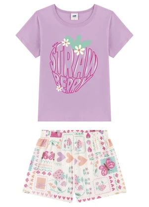 Marlan - Conjunto Menina Blusa e Shorts Roxo - MARLAN