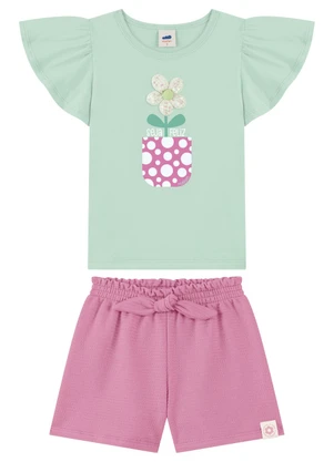 Marlan - Conjunto Menina Blusa e Shorts Verde - MARLAN