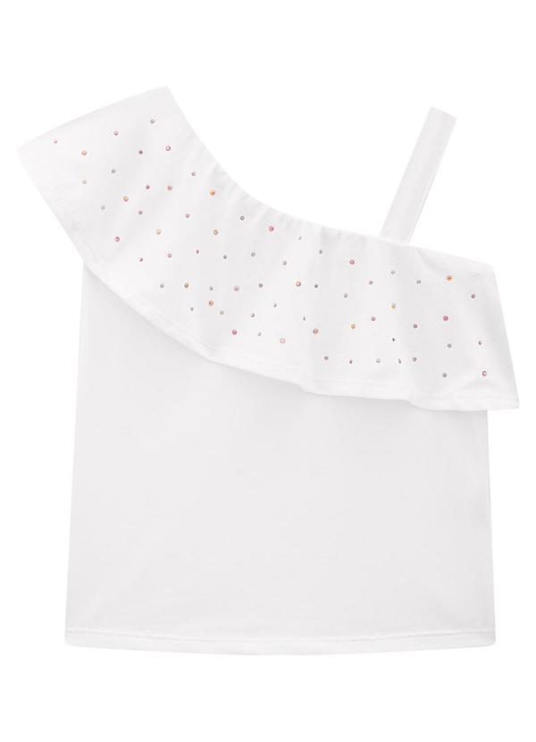 Marlan - Conjunto Menina Blusa Strass e Shorts Branco 3