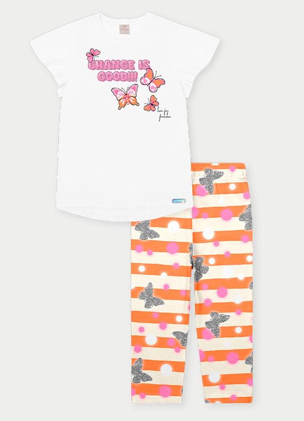 Abrange - Conjunto Menina Borboletas Laranja 1