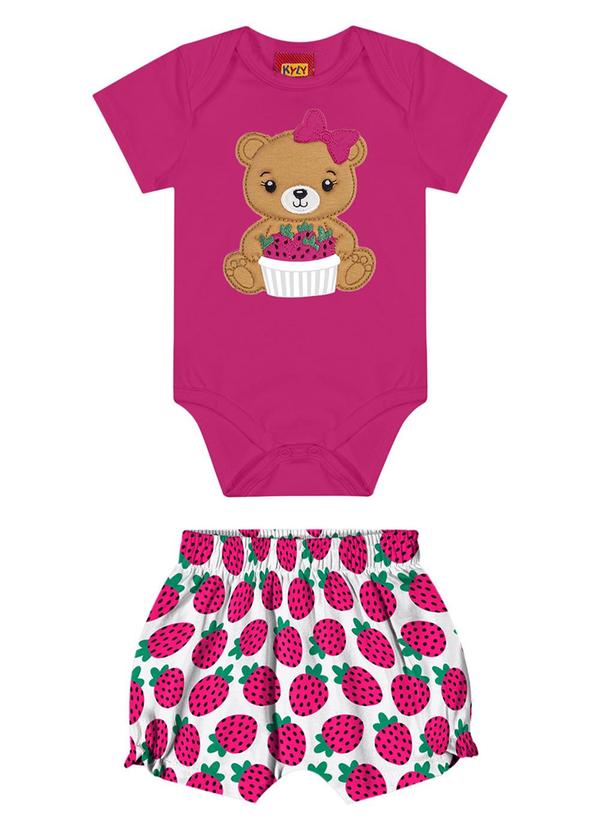 Kyly - Conjunto Menina Bordado Pink