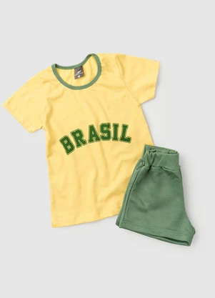 Rosa Azul - Conjunto Menina Brasil Copa do Mundo Iaia Amarelo - ROSA AZUL