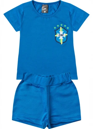 Rosa Azul - Conjunto Menina Brasil Copa do Mundo Iaia Marinho - ROSA AZUL