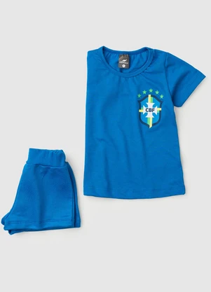 Rosa Azul - Conjunto Menina Brasil Copa do Mundo Iaia Marinho - ROSA AZUL