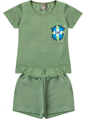 Rosa Azul - Conjunto Menina Brasil Copa do Mundo Iaia Verde - ROSA AZUL