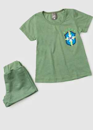 Rosa Azul - Conjunto Menina Brasil Copa do Mundo Iaia Verde - ROSA AZUL