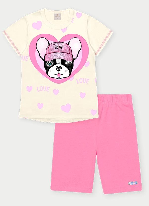 Abrange - Conjunto Menina Bulldog Rosa