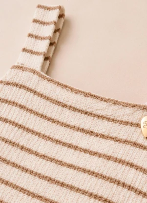 Vida Costeira - Conjunto Menina Calça Pantacourt Tricot Listrado M - VIDA COSTEIRA